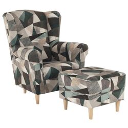 Fotoliu cu puf Mobhaus Astrid (Brown-Green)