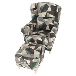 Fotoliu cu puf Mobhaus Astrid (Brown-Green) Thumb