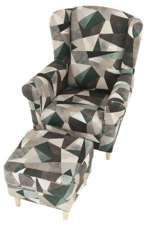 Fotoliu cu puf Mobhaus Astrid (Brown-Green)