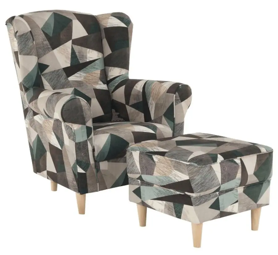 Fotoliu cu puf Mobhaus Astrid (Brown-Green)