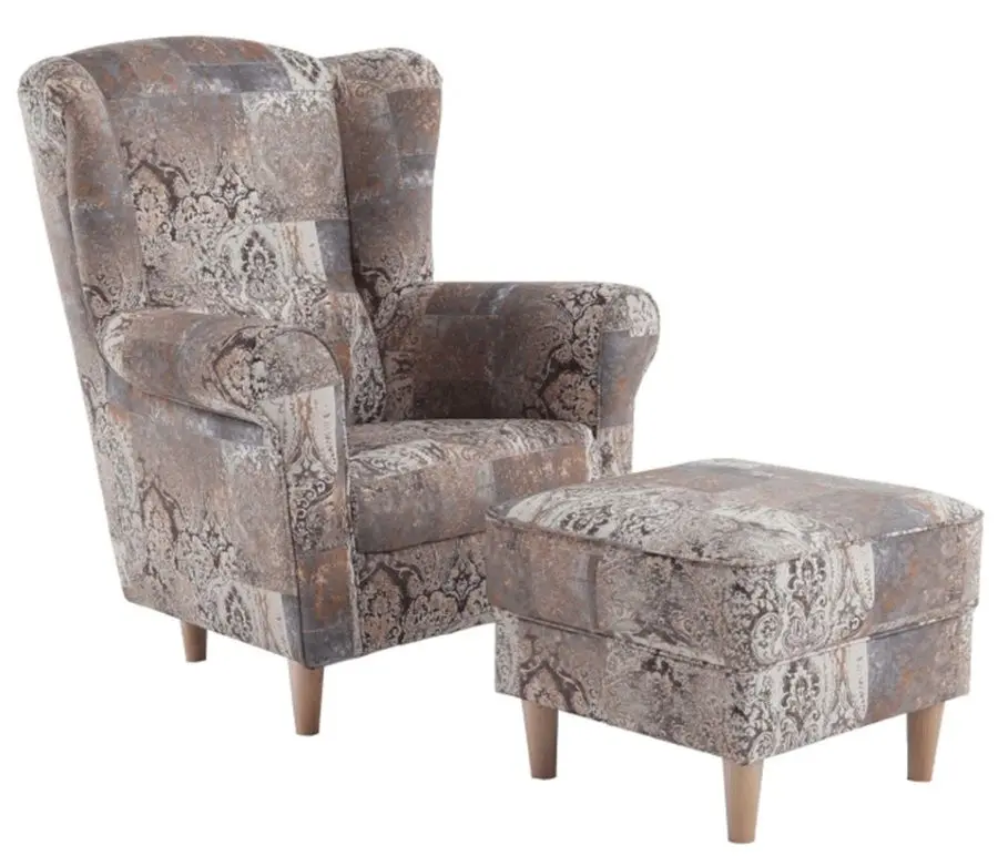 Fotoliu cu puf Mobhaus Astrid (Brown/Vintage)