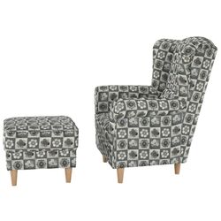 Кресло с пуфом Mobhaus Astrid (Gray/Flowers) Thumb