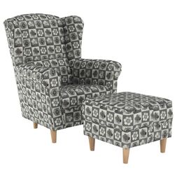 Кресло с пуфом Mobhaus Astrid (Gray/Flowers)