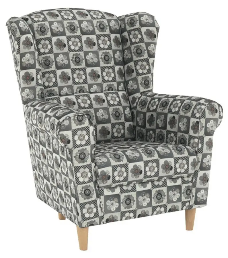 Кресло с пуфом Mobhaus Astrid (Gray/Flowers) - 2