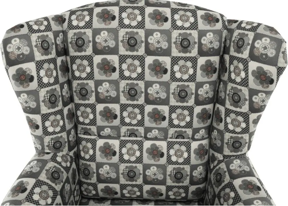 Кресло с пуфом Mobhaus Astrid (Gray/Flowers) - 7
