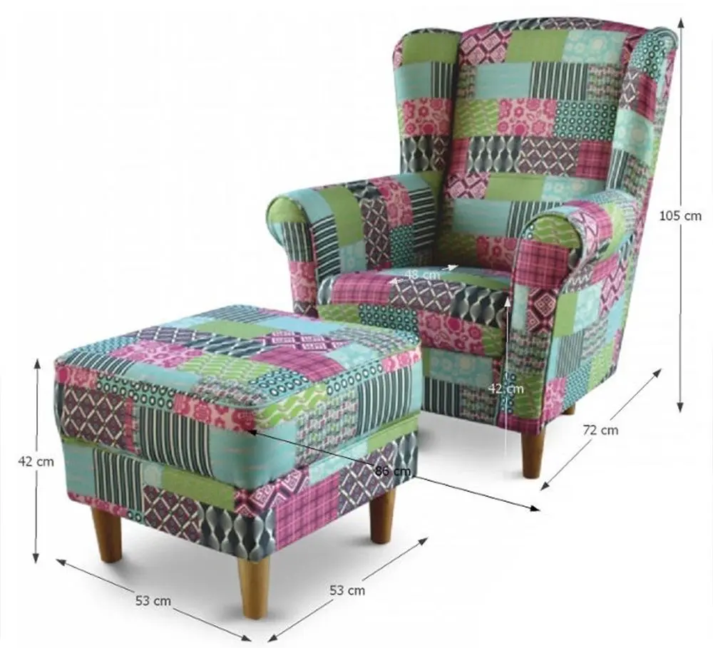 Fotoliu cu puf Mobhaus Astrid M1 (Multicolor)