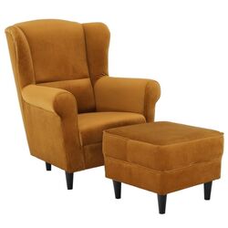 Fotoliu cu puf Mobhaus Astrid (Mustard)