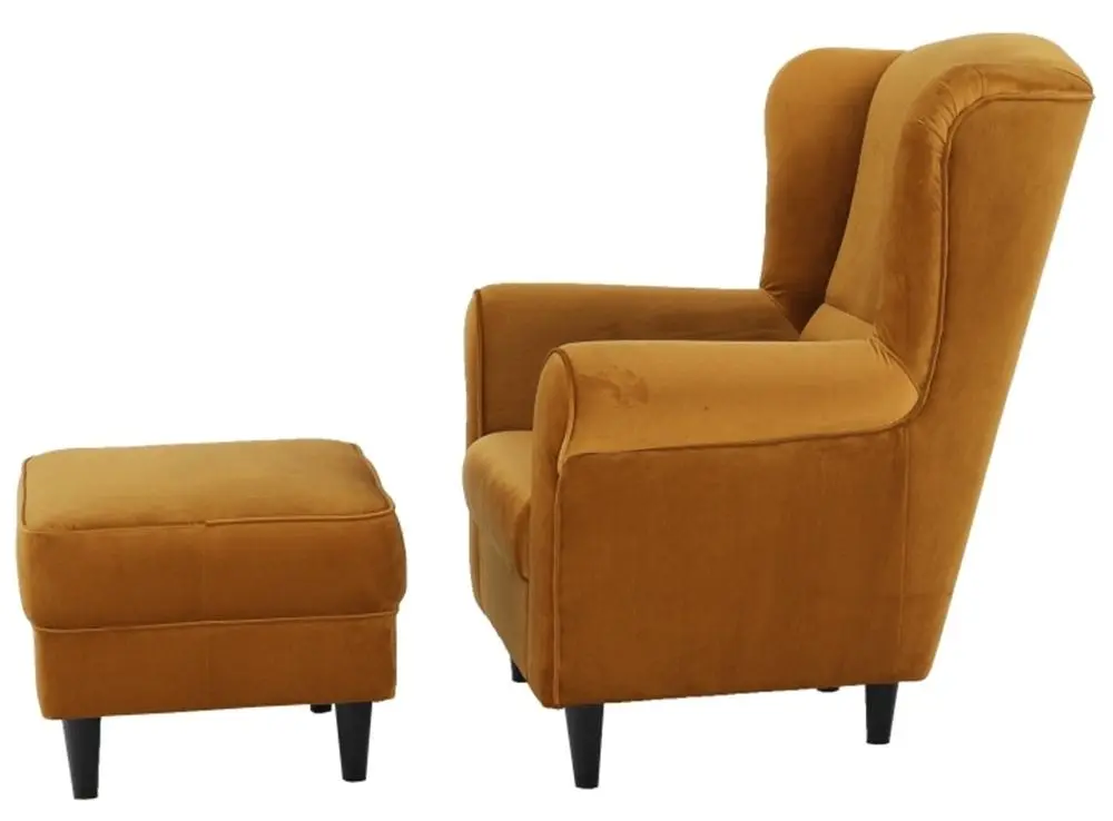 Fotoliu cu puf Mobhaus Astrid (Mustard)