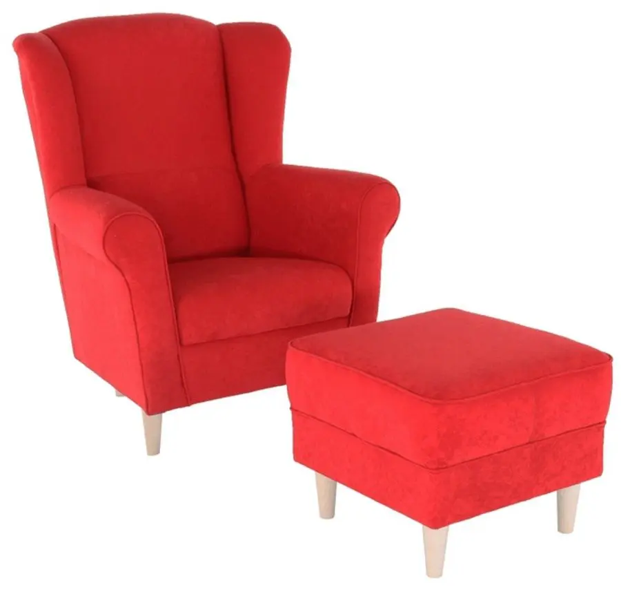 Fotoliu cu puf Mobhaus Astrid (Red)