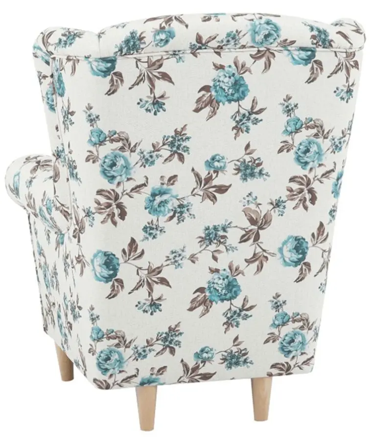 Кресло с пуфом Mobhaus Astrid (White/Roses)