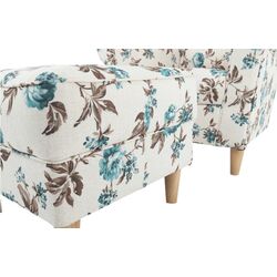 Кресло с пуфом Mobhaus Astrid (White/Roses) Thumb