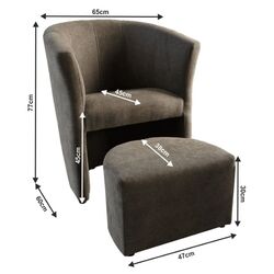 Кресло с пуфом Mobhaus Rose (Brown) Thumb