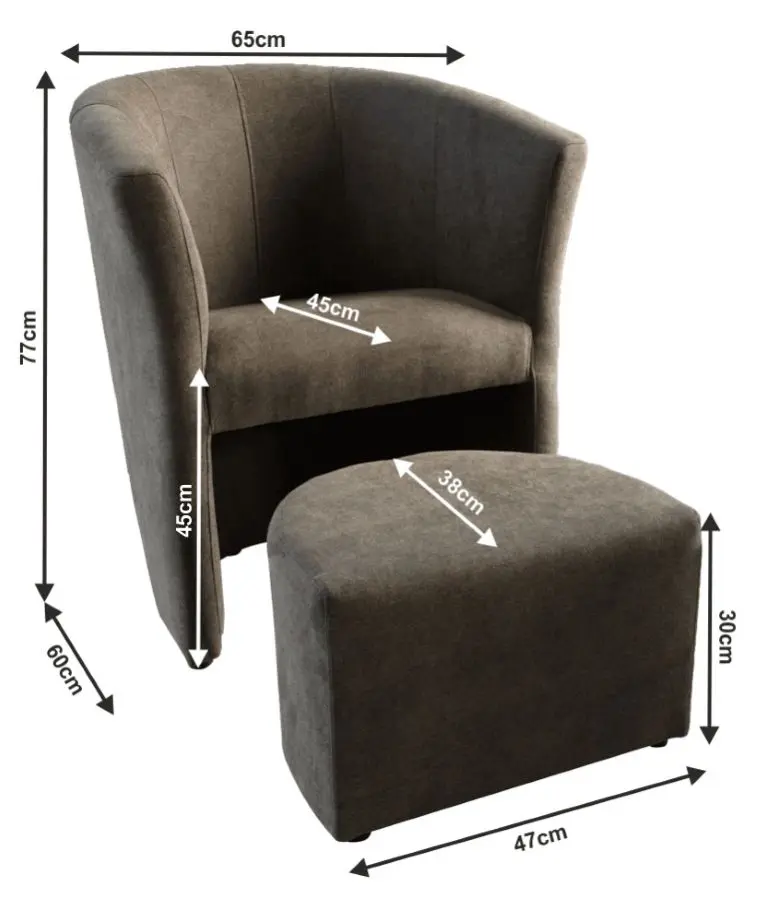 Кресло с пуфом Mobhaus Rose (Brown)