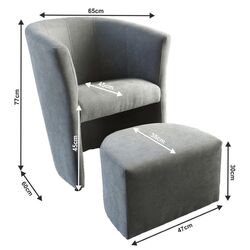 Fotoliu cu puf Mobhaus Rose (Gray) Thumb