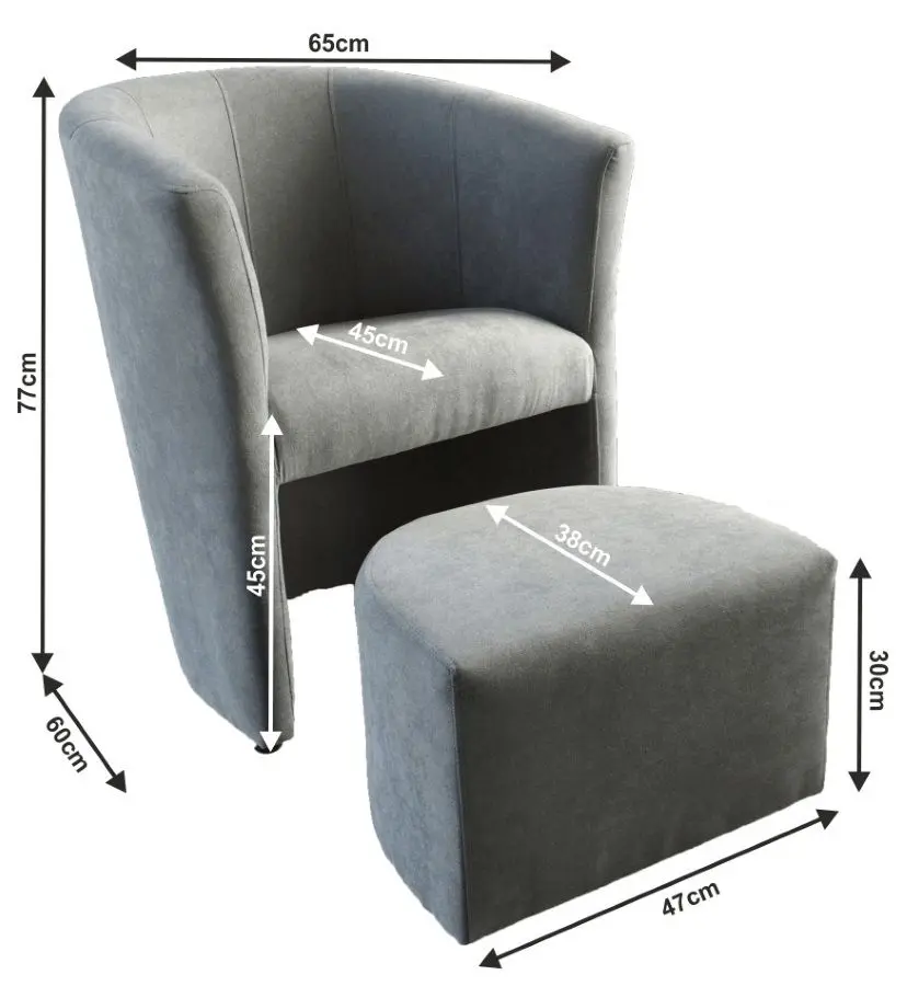 Fotoliu cu puf Mobhaus Rose (Gray)