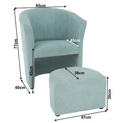 Fotoliu cu puf Mobhaus Rose (Menthol) Thumb