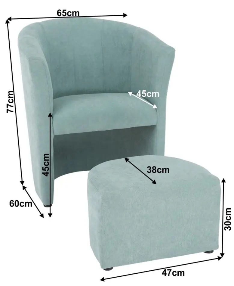 Fotoliu cu puf Mobhaus Rose (Menthol)