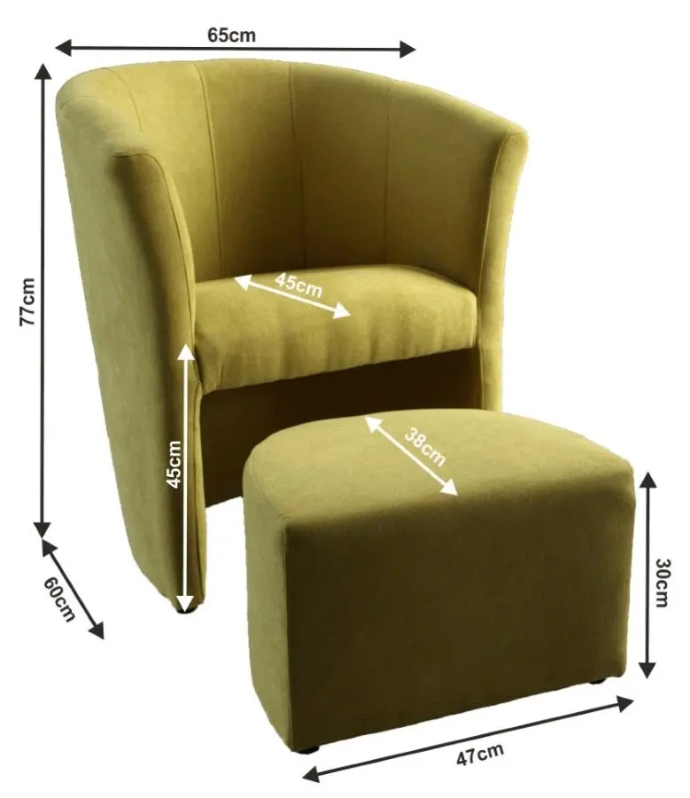 Fotoliu cu puf Mobhaus Rose (Mustard)