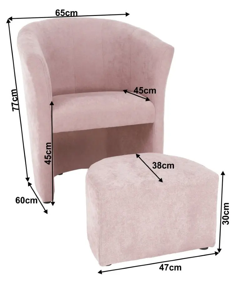 Fotoliu cu puf Mobhaus Rose (Powdery Pink)