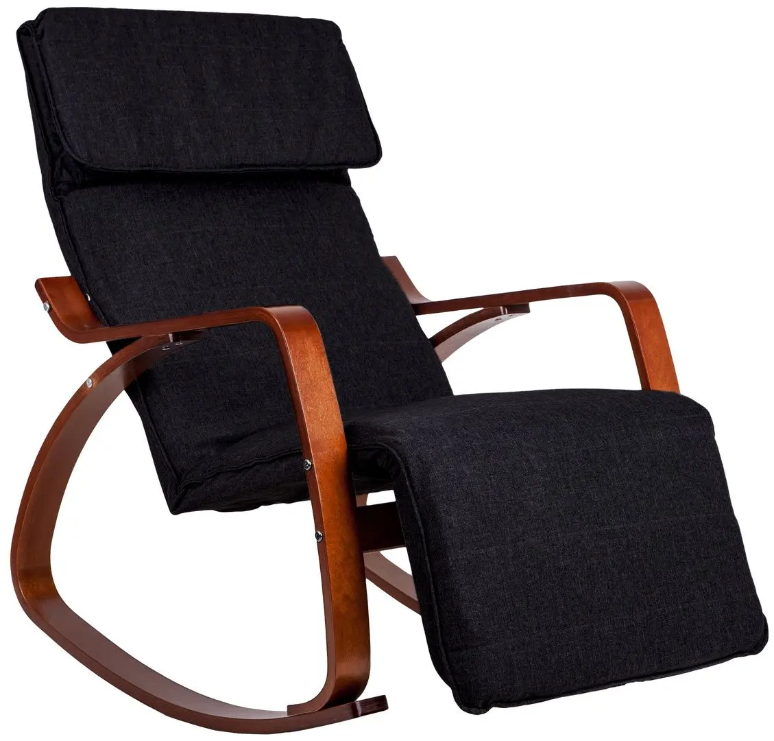 Fotoliu balansoar Modern Home TXRC-03 (Black/Walnut)