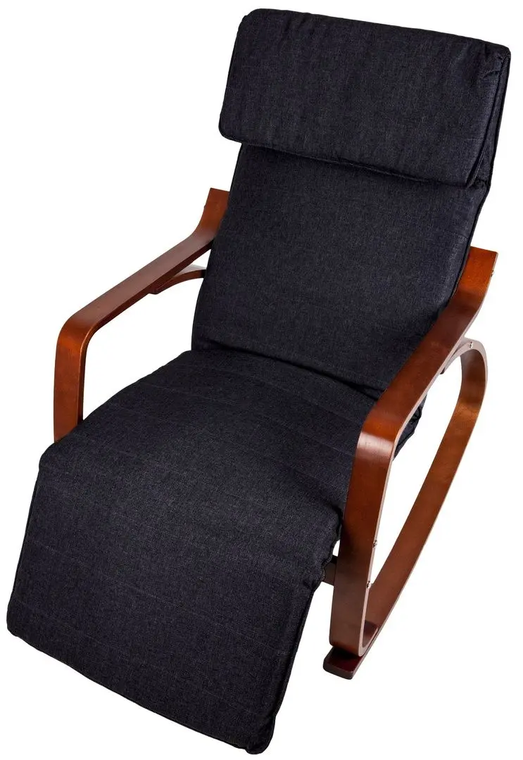 Fotoliu balansoar Modern Home TXRC-03 (Black/Walnut)