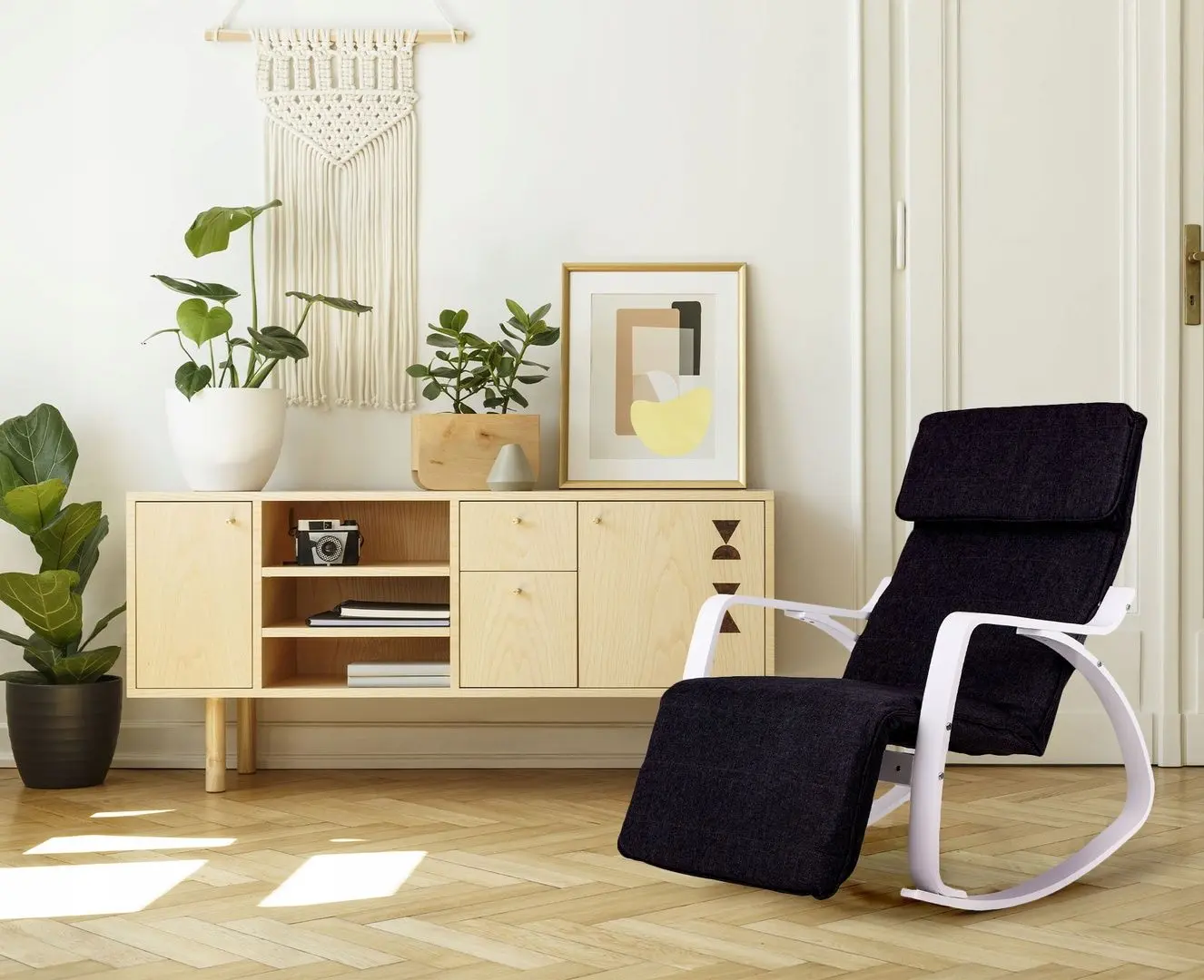 Кресло-качалка Modern Home TXRC-03 (Black/White)