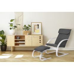 Кресло с подставкой для ног Modern Home TXWQM-31-6 (White/Grey)