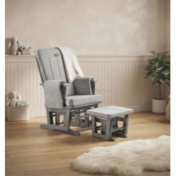 Fotoliu cu suport pentru picioare Onino Calm.me Classic (Pearl Grey)