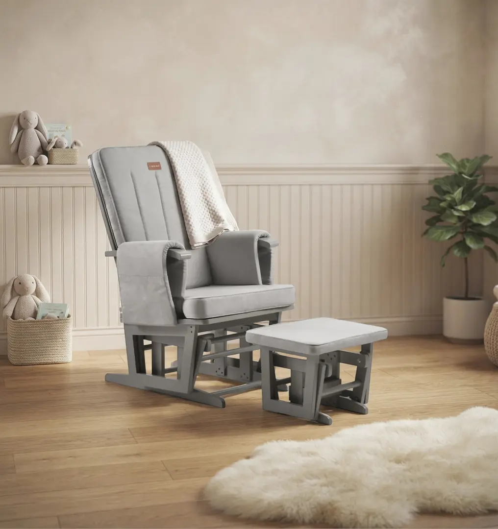 Fotoliu cu suport pentru picioare Onino Calm.me Classic (Pearl Grey)