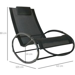 Fotoliu balansoar Outsunny 84A-090 (Black) Thumb