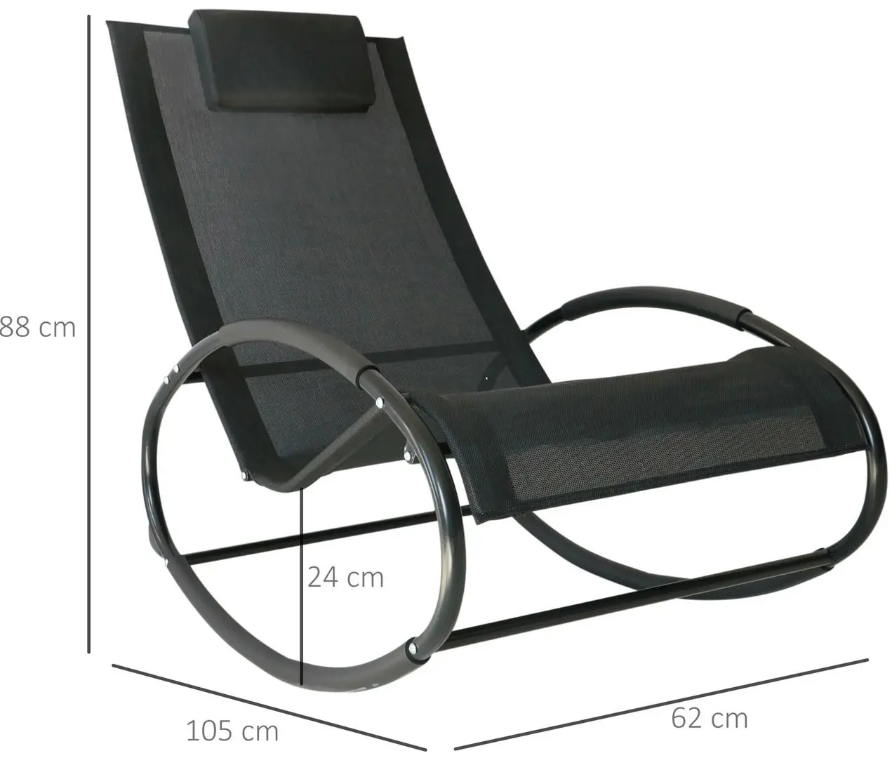 Fotoliu balansoar Outsunny 84A-090 (Black) - 5