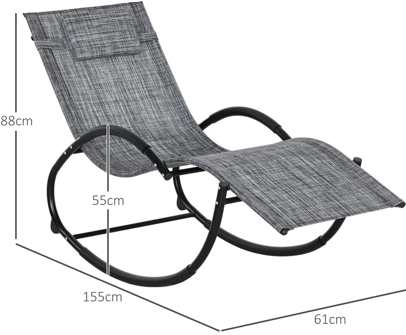 Шезлонг-качалка Outsunny 84A-120V01GY (Grey) - 2