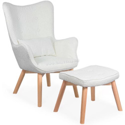 Fotoliu cu taburet Prestige Chairs BUC 267 (Cream)