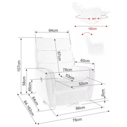 Кресло-реклайнер Signal Argos Bluvel 28 (Beige) Thumb