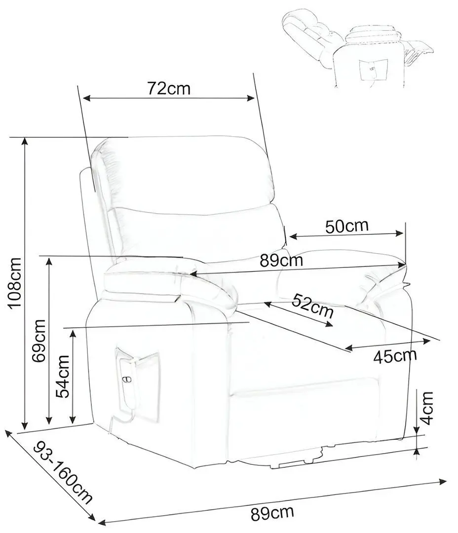 Fotoliu masaj Signal Hektor M Velvet Bluvel 28 (Beige) - 2