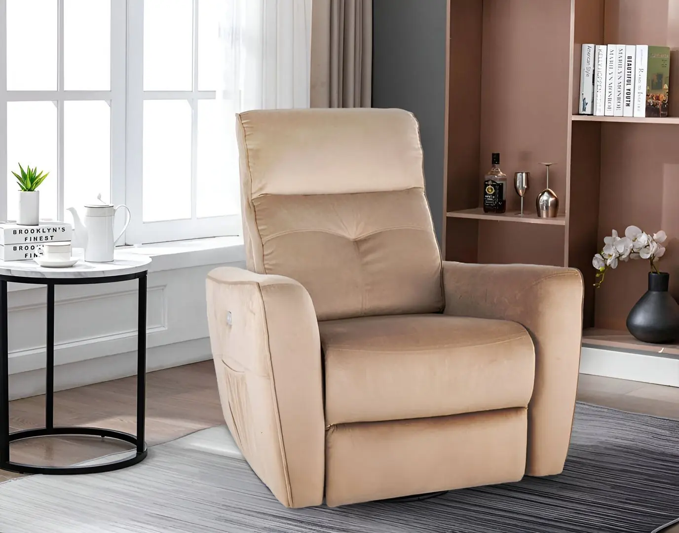 Fotoliu masaj Signal Helios M Velvet Bluvel 28 (Beige)