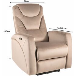 Кресло-реклайнер Signal Kronos Velvet (Beige Dark) Thumb