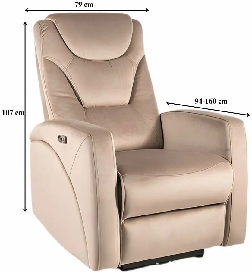 Кресло-реклайнер Signal Kronos Velvet (Beige Dark)