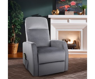 Fotoliu-recliner Signal Leto Velvet Bluvel 14 (Grey)