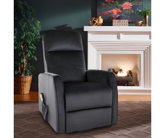 Fotoliu-recliner Signal Leto Velvet Bluvel 19 (Black)