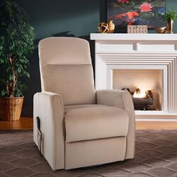 Fotoliu-recliner Signal Leto Velvet Bluvel 28 (Beige)