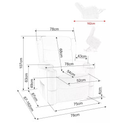 Кресло-реклайнер Signal Minos Raven 13 (Grey) Thumb