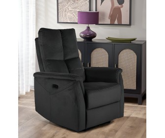 Fotoliu-recliner Signal Neptun M Velvet Bluvel 19 (Black)