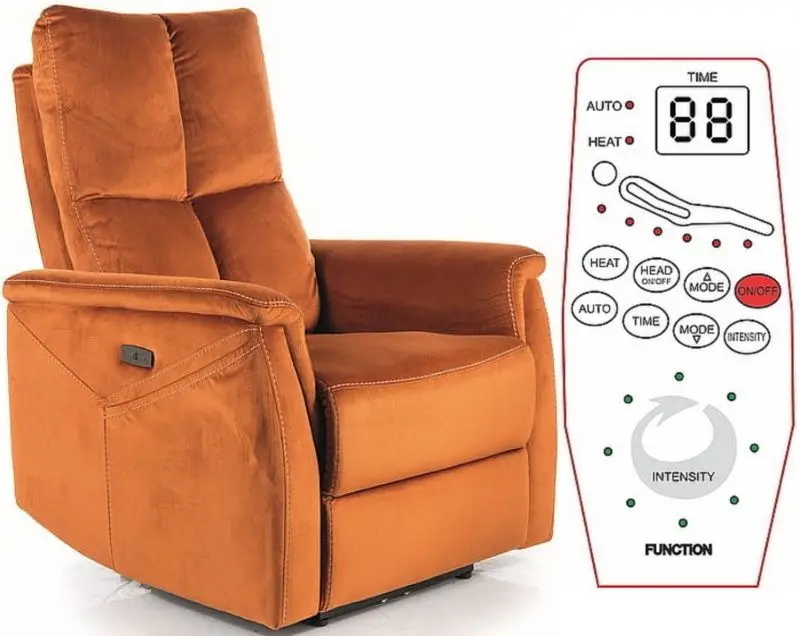 Fotoliu-recliner Signal Neptun M Velvet (Cinnamon)