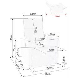 Fotoliu-recliner Signal Nikos Brego 22 (Light Beige) Thumb