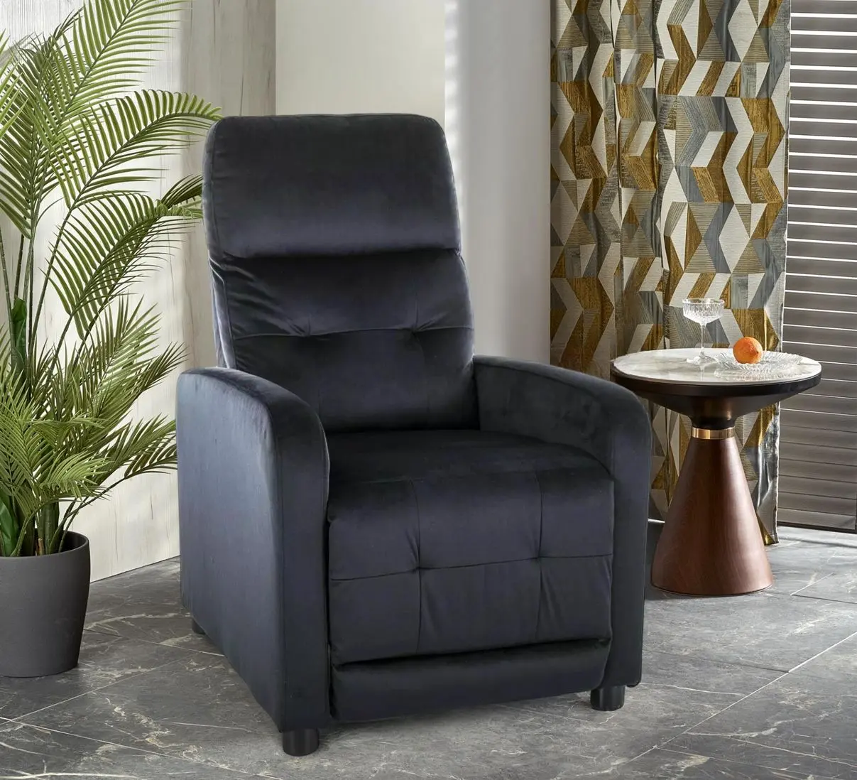 Fotoliu-recliner Signal Otus Velvet Bluvel 19 (Black)