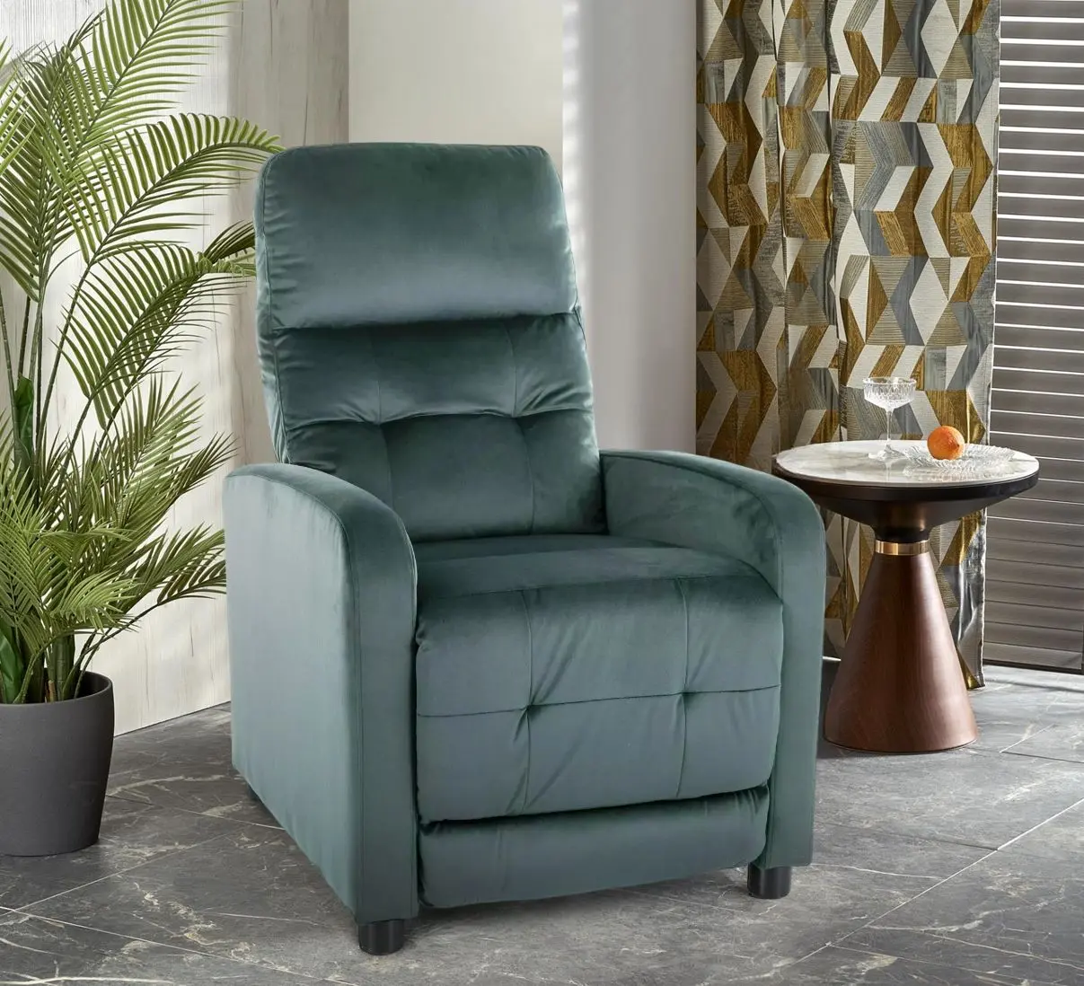 Fotoliu-recliner Signal Otus Velvet Bluvel 78 (Green/Black)