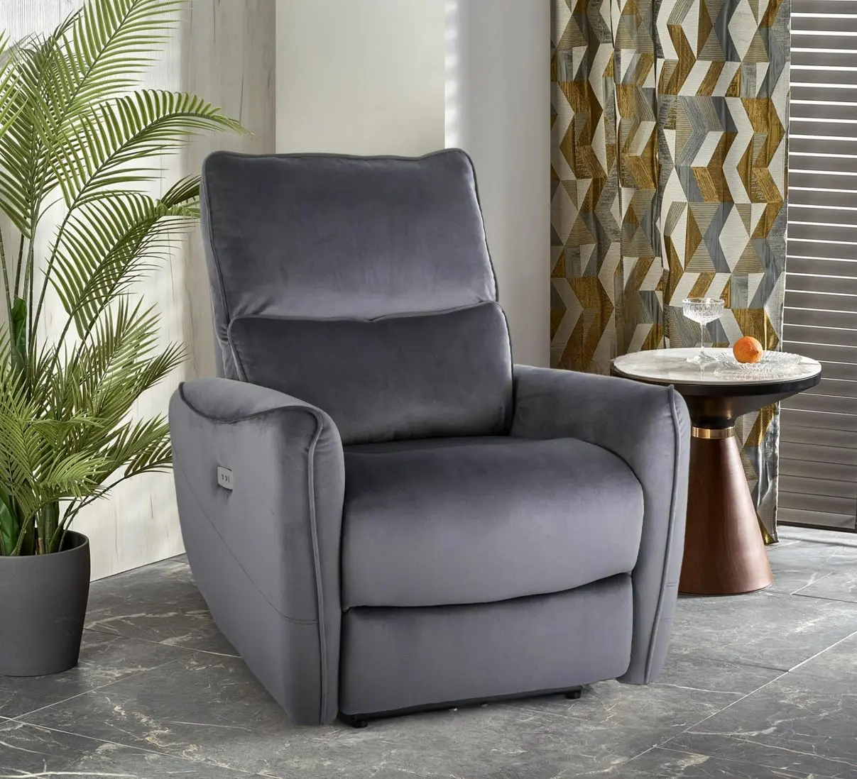 Fotoliu-recliner Signal Zefir Velvet Bluvel 14 (Grey)