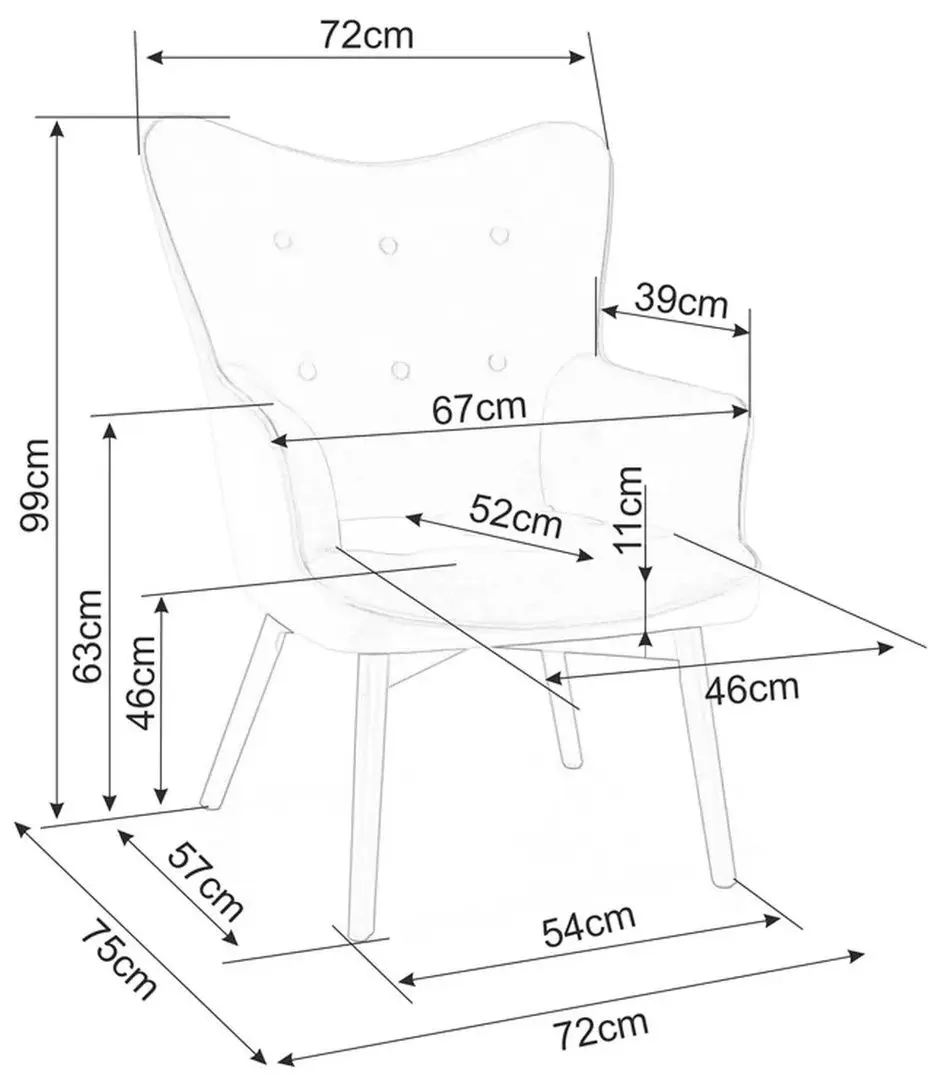 Fotoliu Signal Carmen Bluvel 68 (Curry/Black Matt) - 3