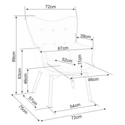 Fotoliu Signal Carmen Raven 07 (Grey/Black) Thumb